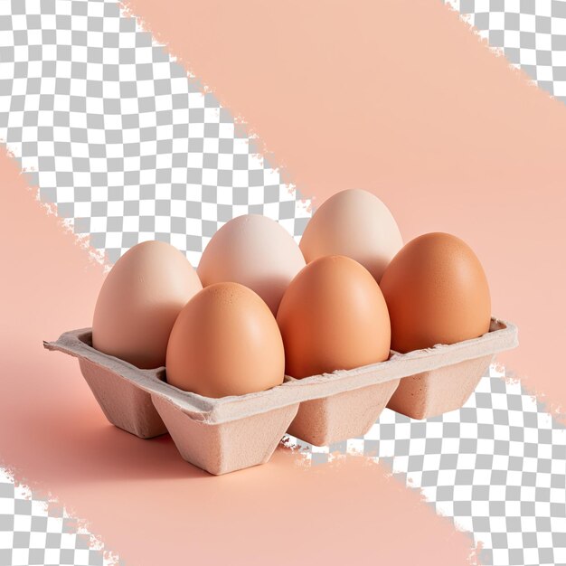 PSD egg carton on transparent background