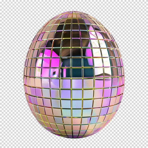 PSD egg disco ball isolated on transparent background