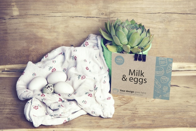 Mockup di branding di egg farm