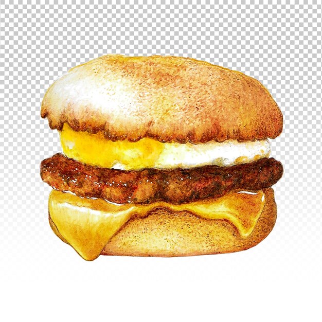 PSD egg muffin colour pencil drawing