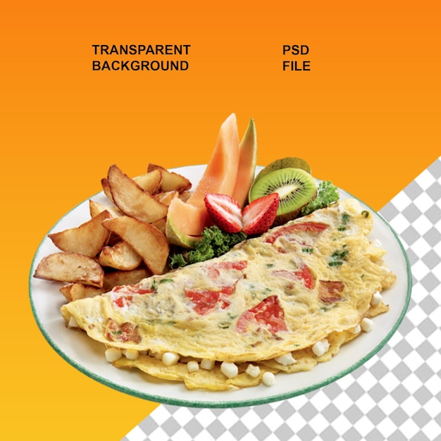 egg omelette png on transparent isolated background