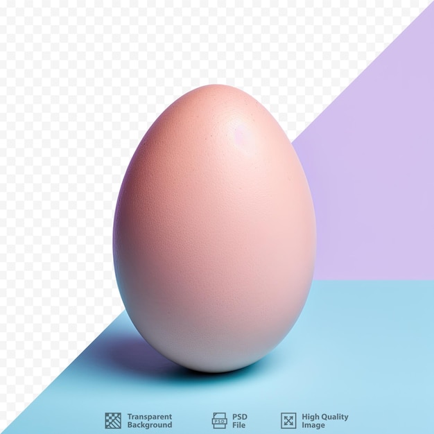 A egg that is on a blue table