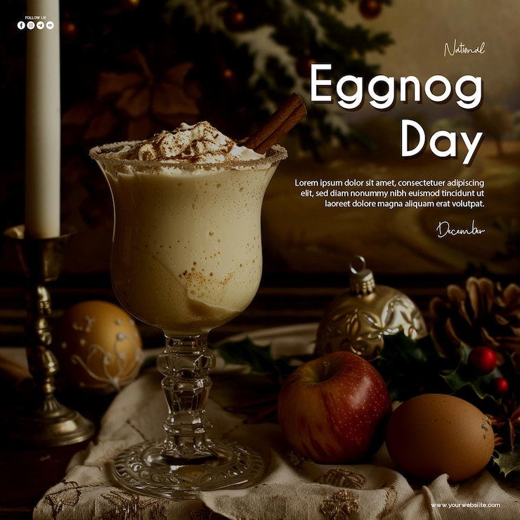 PSD eggnog day creative graphic design