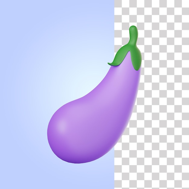 PSD eggplant 3d illustration