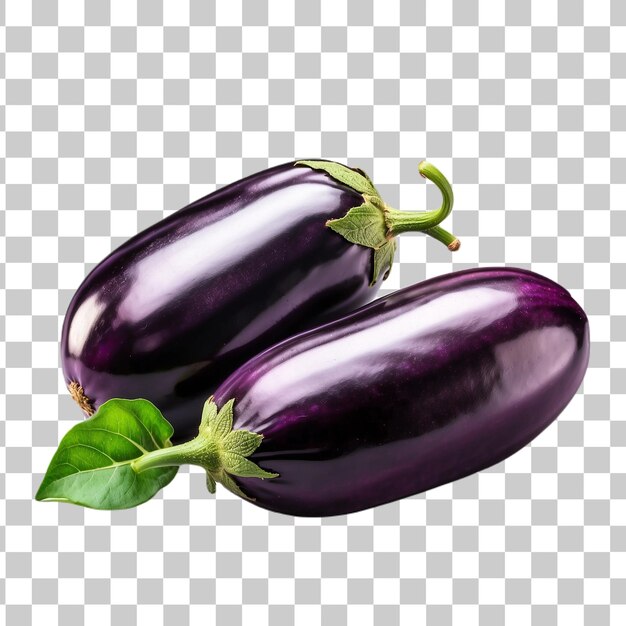 PSD eggplant isolated on a transparent background fresh purple aubergine