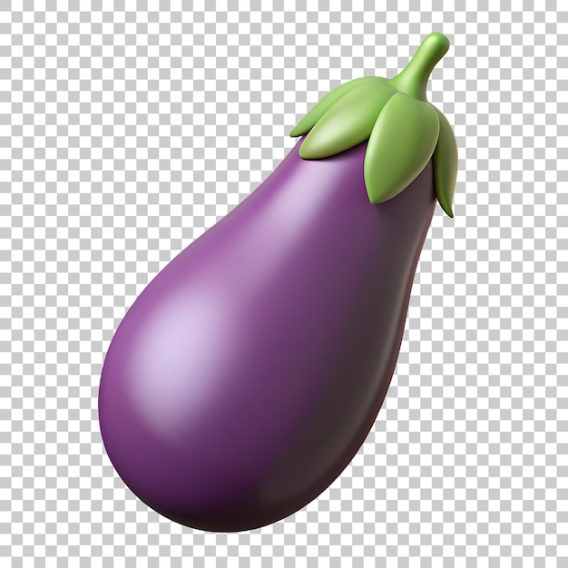 PSD eggplant vegetable png icon 3d with transparent background website ui