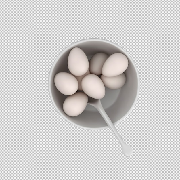 PSD eggs 3d render