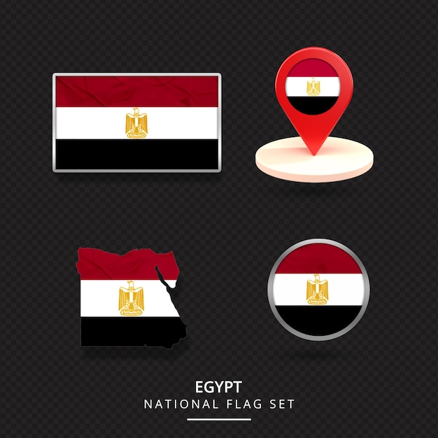 Egypt national flag map location element design