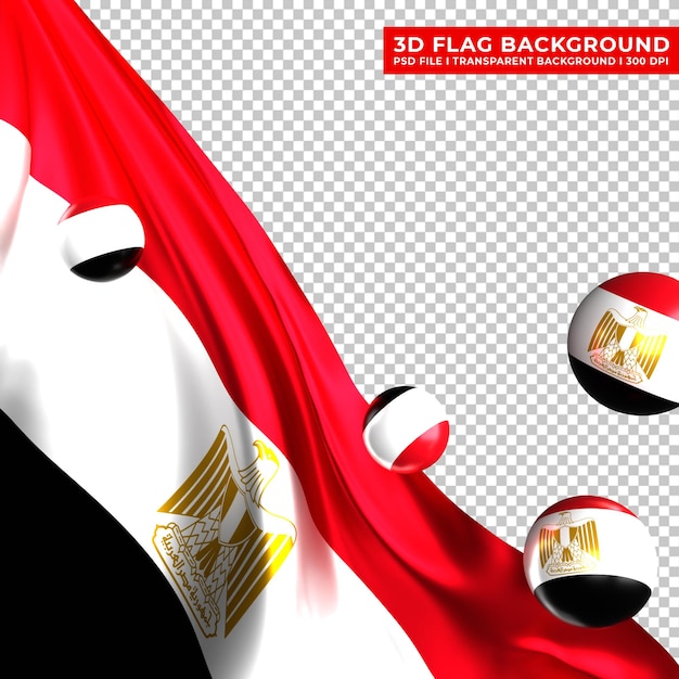 Egypte vlag achtergrond met 3d bal ornament