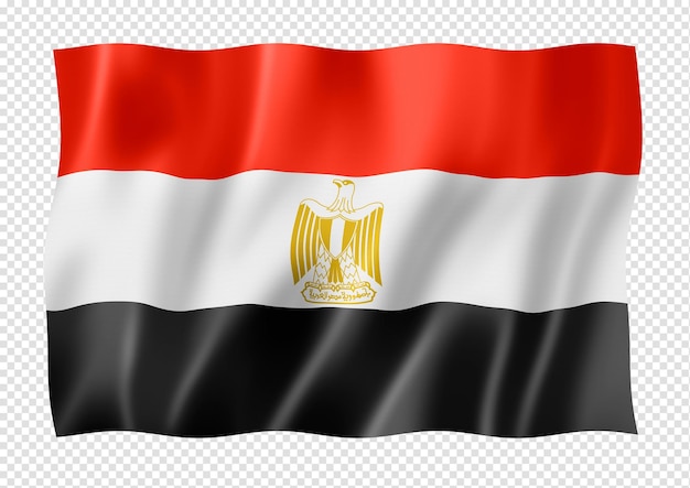 PSD egyptian flag isolated on white