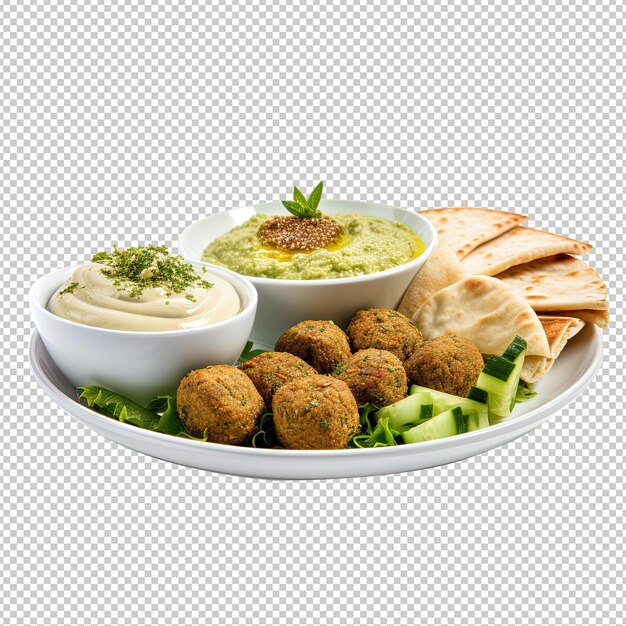 Egyptische traditie Break fast Fava bonen dip en Falafel geserveerd op een bord op witte achtergrond ar 11 Job ID b8e9c15a6a934c0d8221ec2eb135f06e