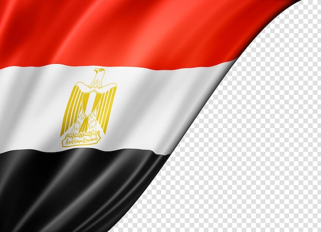 Egyptische vlag geïsoleerd op witte banner