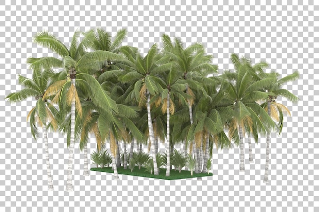 Egzotyczna Wyspa Na Przezroczystym Tle. Renderowanie 3d - Ilustracja