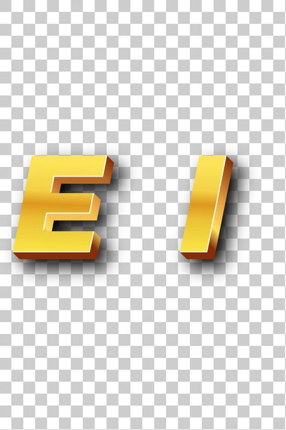 PSD ei gold logo icon isolated white background transparent