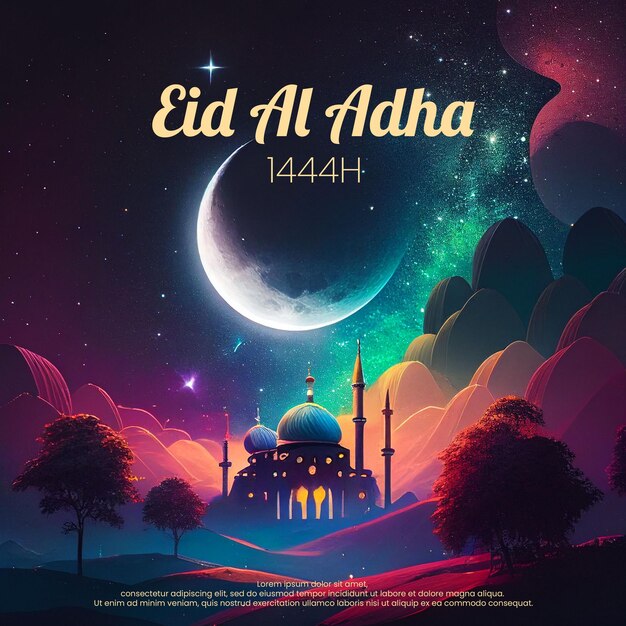 Eid Al Adha card II greeting card II PSD