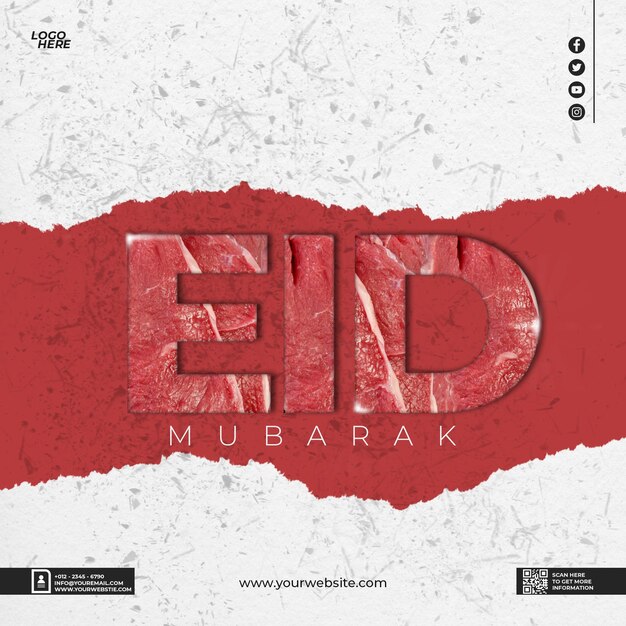 PSD eid al adha creative social media post design template