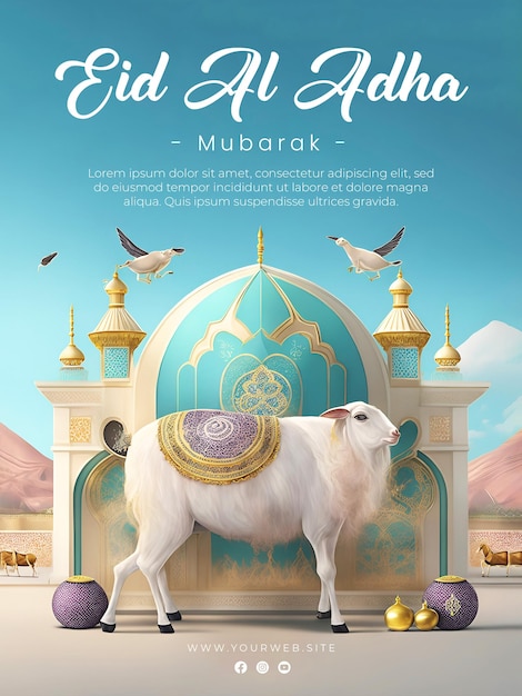 eid al adha groet poster sjabloon