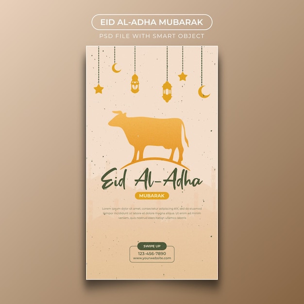 Eid al adha mubarak instagram-verhaalsjabloon