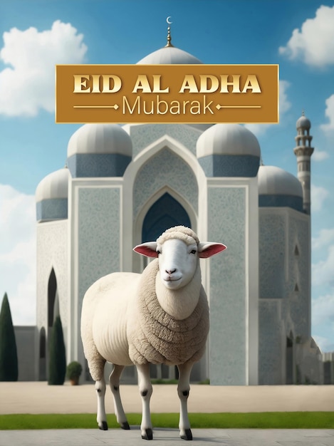 Eid al adha mubarak islamic festival Generative AI Illustration