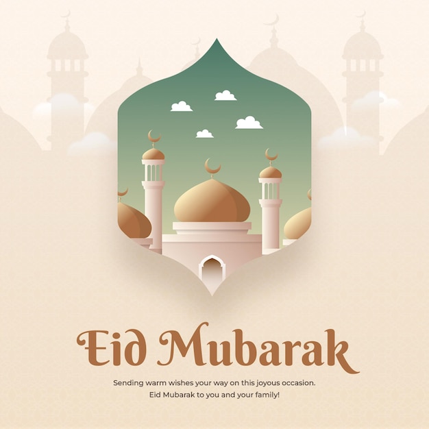 PSD eid al adha mubarak islamic festival instagram or social media banner template