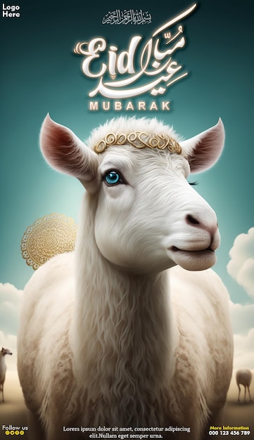 PSD eid al-adha mubarak イスラム教の祭り ソーシャルメディアのバナーやインスタグラムの投稿テンプレート