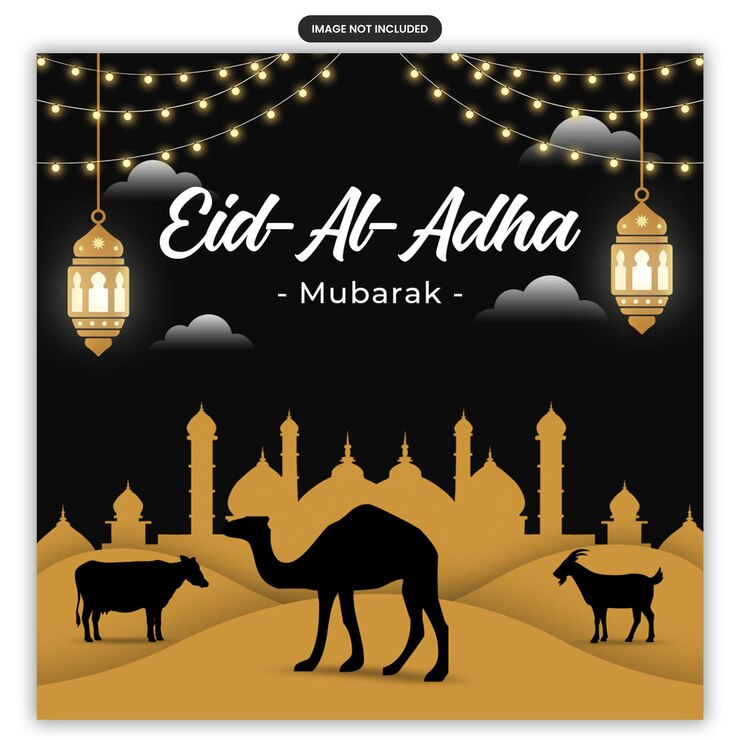 Eid al adha mubarak islamic festival social media banner template