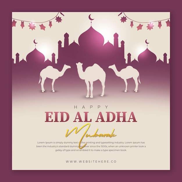 PSD eid al adha mubarak festival islamico modello di banner post sui social media