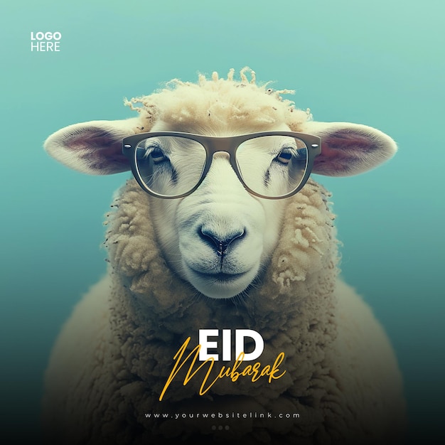 Eid al Adha Mubarak islamitisch feest schapen social media post banner sjabloon