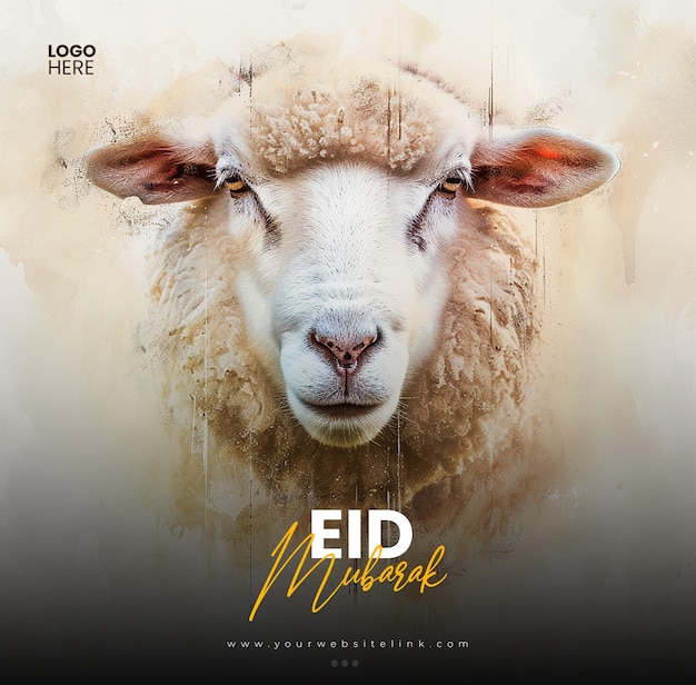 Eid al Adha Mubarak islamitisch feest schapen social media post banner sjabloon