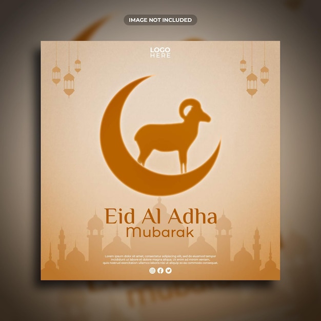 Eid al adha mubarak design del modello di post sui social media