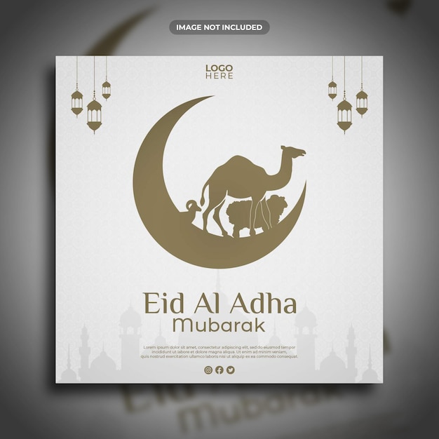 Eid al adha mubarak 소셜 미디어 게시물 템플릿 디자인