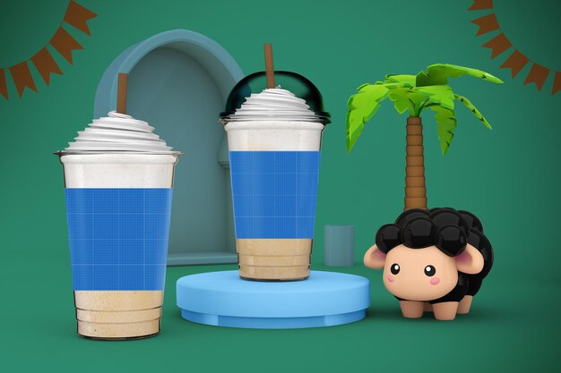 Eid-Al-Adha Plastic Cups Mockup Design