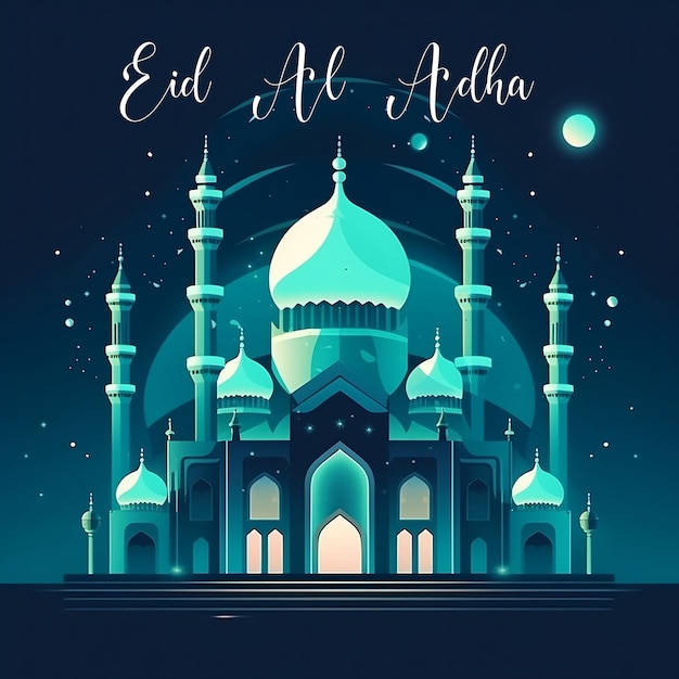 PSD eid al adha poster illustratie