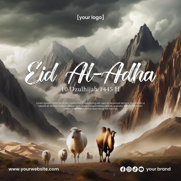 PSD eid al adha social media template di post su instagram psd