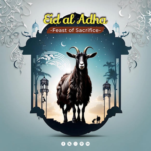 PSD eid al adha social media template islamic festival