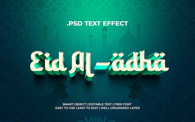 Eid al adha teksteffecten bewerkbaar