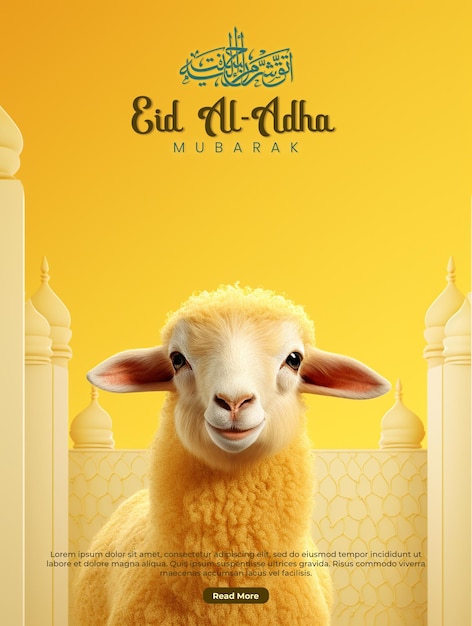 Eid al adha traditional islamic festival religious social media banner