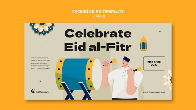 eid al fitr celebration facebook template