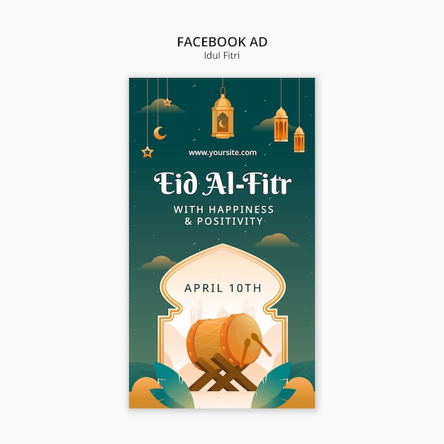eid al fitr celebration facebook template