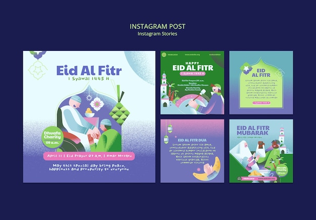 PSD eid al fitr celebration instagram posts