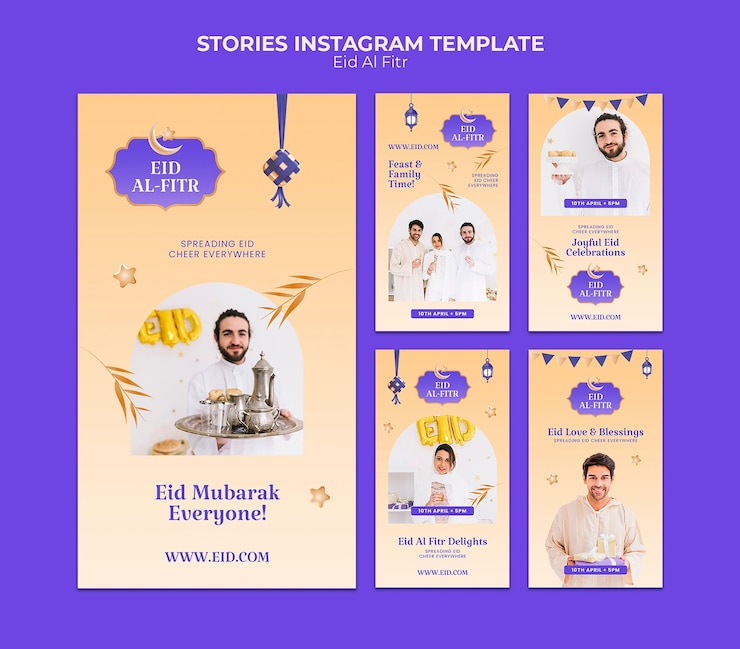 PSD истории instagram о праздновании ид аль фитр