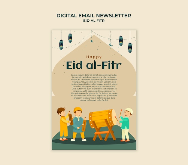 eid al fitr celebration newsletter  template