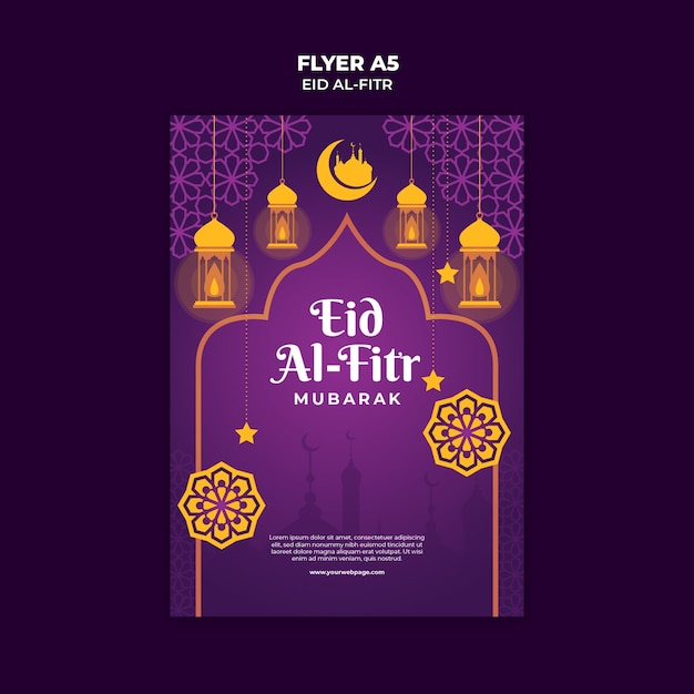 Eid al fitr celebration poster template