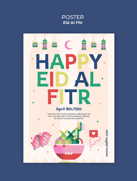 eid al fitr celebration poster template
