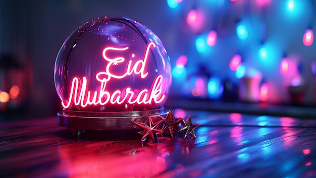 PSD eid al fitr greeting card instagram story versierd met realistische eid mubarak kalligrafie