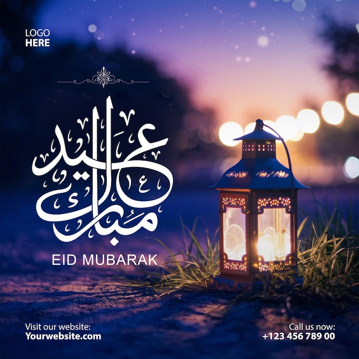 PSD eid al fitr mubarak islamitisch feest ramadan wens sociale media post sjabloon voor instagram