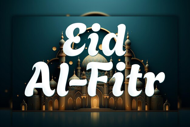 PSD eid al fitr mubarak islamska uroczystość dekoracji