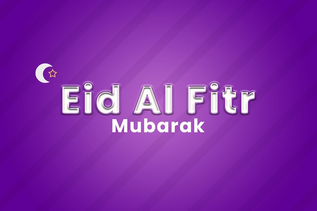 PSD effetto di testo di eid al fitr mubarak