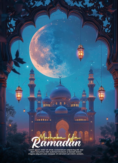 Modello di poster dell'eid al fitr ramadan kareem modello di festa islamica