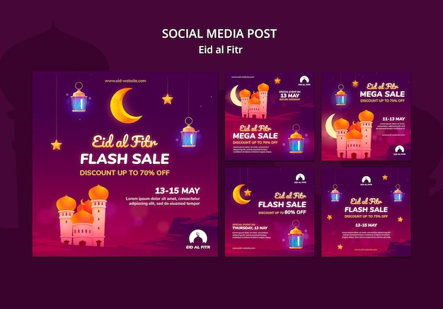 PSD post sui social media di eid al-fitr